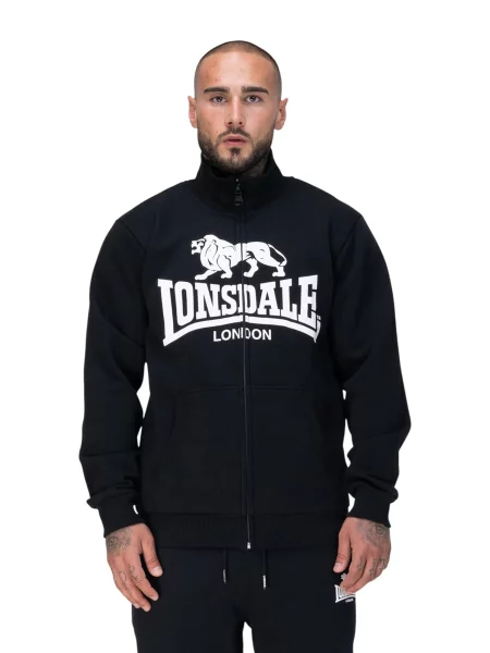 LONSDALE Ζακέτα φούτερ Blencarn μαύρο λευκό