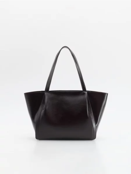 Reserved Geantă shopper din piele ecologică mahon