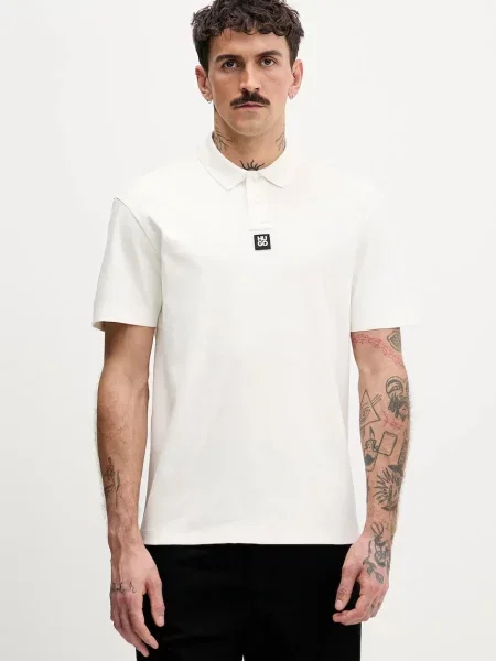 Tricou polo Hugo bej