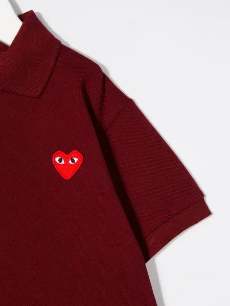 Koszulka polo dziecięca Comme Des Garcons Play czerwona