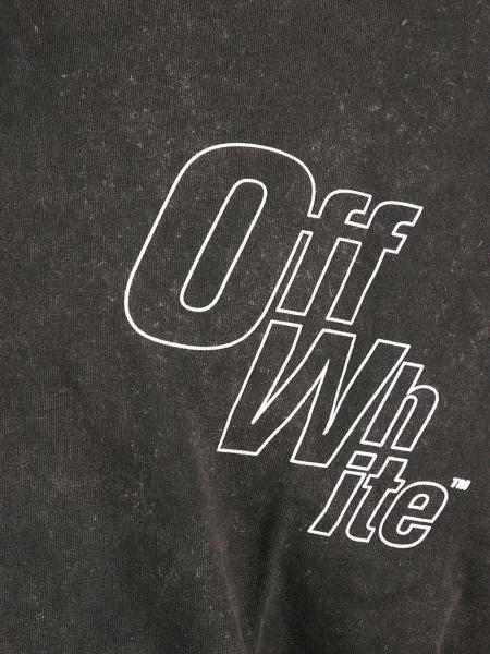 Pulover Off-white lung de jumătate de fermoar alb