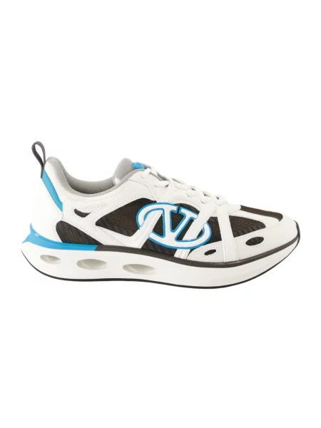 Sneakersy Valentino Garavani skórzane z siateczki białe
