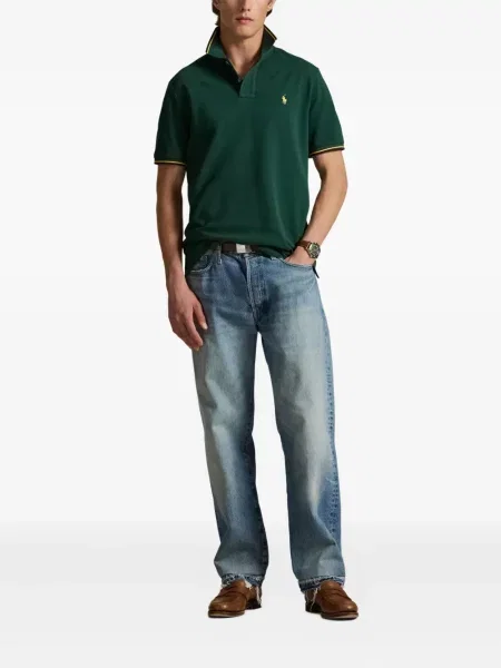 Ριγέ polo Polo Ralph Lauren με κουκούλα με αυτόγραφο λευκό