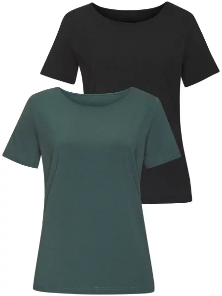 LASCANA Tricou verde închis negru