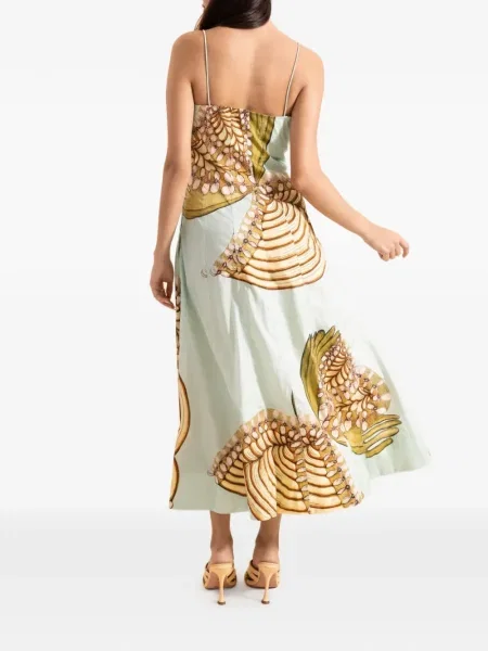 Rochie midi Ulla Johnson până la genunchi de costum verde