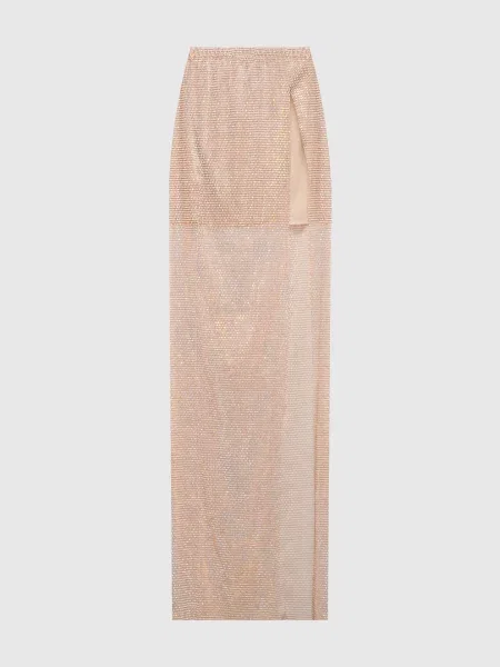 Спідниця максі з кристалами Santa Brands рожева