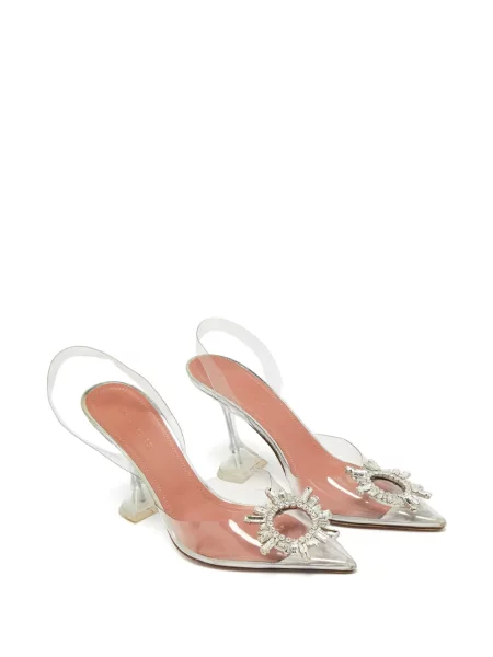Sandale Amina Muaddi slingback alb