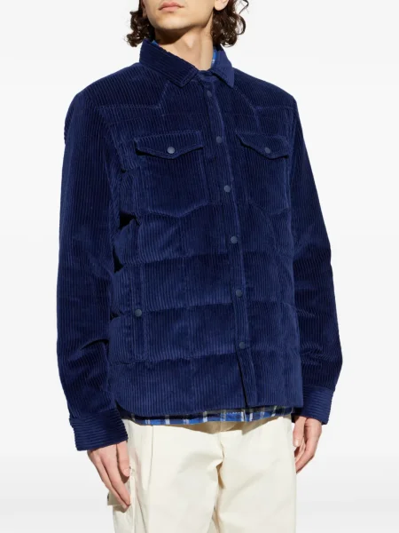 Jachetă cămașă Moncler Grenoble de catifea cord albastru