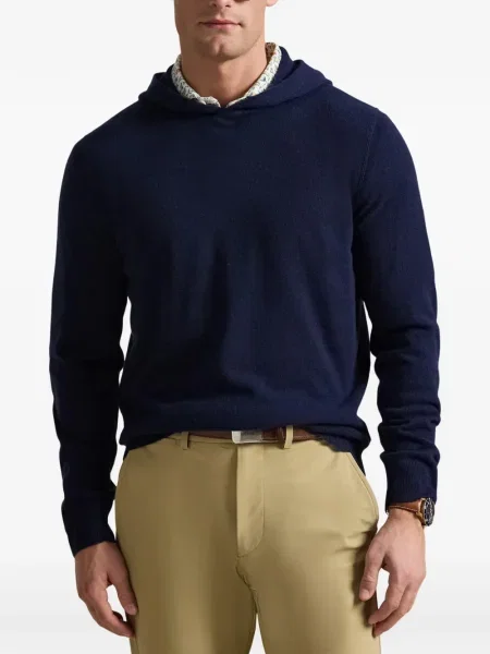 Hanorac cu glugă Rlx Ralph Lauren din cașmir albastru