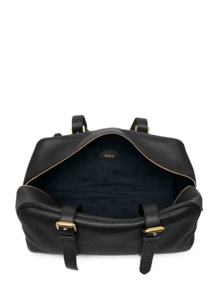 Geantă shopper Mulberry din piele cu cataramă negru