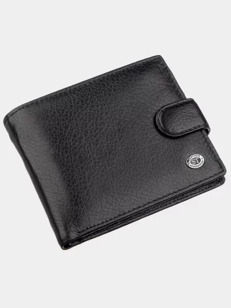 Кожаный кошелек St Leather Accessories черный
