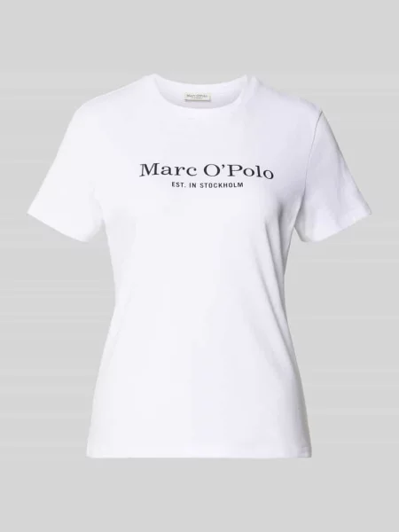 T-shirt o kroju regular fit z czystej bawełny Marc O'polo biała