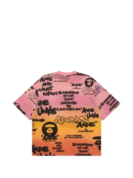 Tricou Aape By A Bathing Ape cu imagine roz