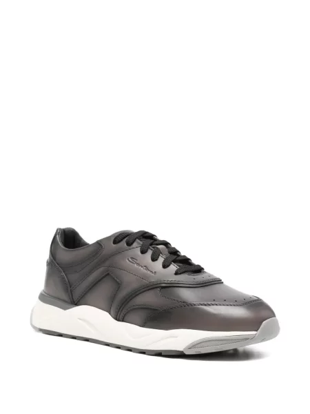 Sneakerși Santoni din piele maro