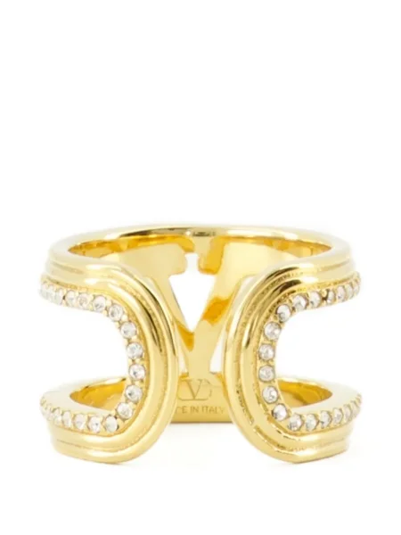 Inel Valentino Garavani de cristal auriu