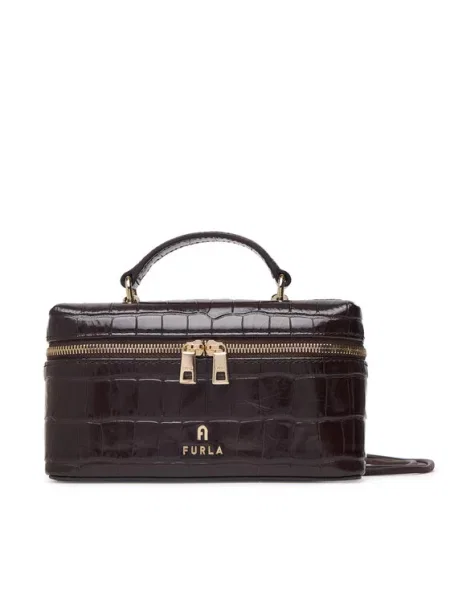 Furla Ročna torba Camelia Micro Temno rjava