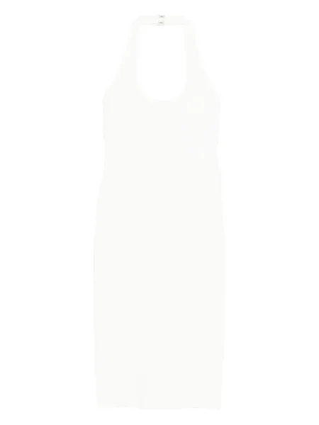 Sukienka midi Hervé Léger do kolan garniturowa biała