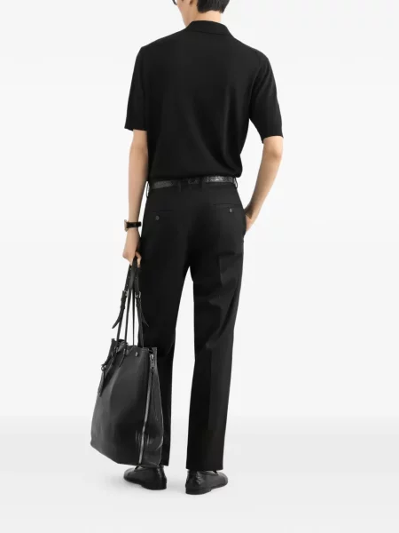 Μεταξωτό polo Dolce & Gabbana μαύρο