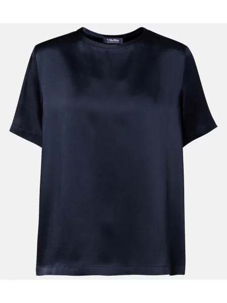 Tricou 's Max Mara din satin albastru