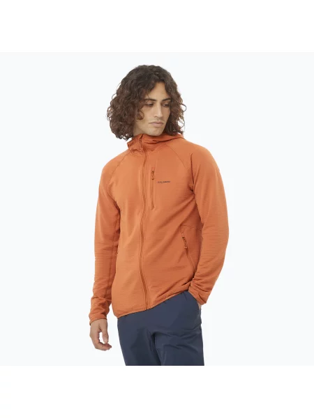 Trekingová mikina Salomon Sntial Lightwarm Hybrid sierra oranžová