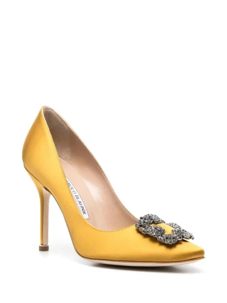 Bateliai Manolo Blahnik satino geltona
