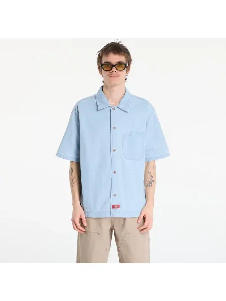 Košile Dickies Denim Shirt Ss Fog Blue XXL modrá