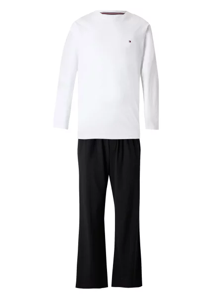 Tommy Hilfiger Underwear Pijama lungă negru alb