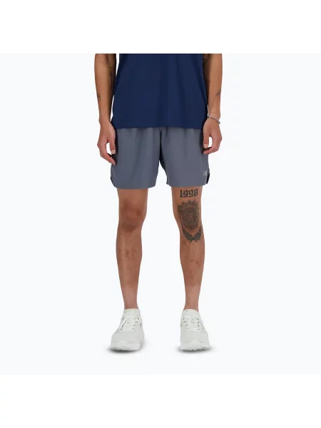 Мъжки шорти за бягане New Balance RC Seamless 7" graphite сиво