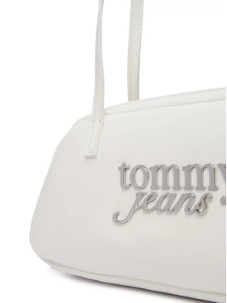 Tommy Jeans Kabelka na rameno strieborná biela