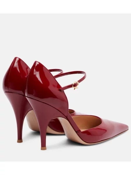 Pantofi cu toc Gianvito Rossi din piele de lac roșu