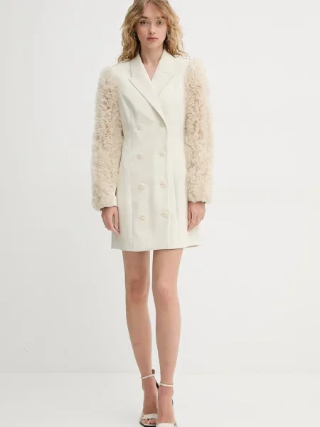 Bruuns Bazaar sukienka mini prosta beżowy