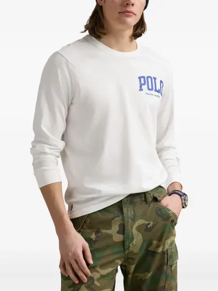 Iš natūralios odos trumpas dryžuotos polo marškinėliai Polo Ralph Lauren pilka