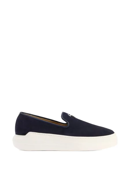 Pantofi loafer Giuseppe Zanotti din velur albastru