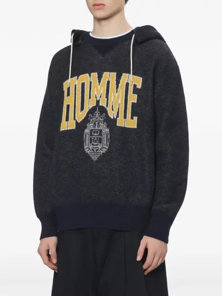 Μακρύς hoodie Comme Des Garçons Homme με αυτόγραφο μπλε