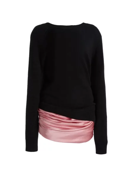 Jedwabna mała sukienka mini Christopher Esber garniturowa czarna