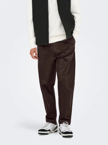 Only & Sons Pantaloni eleganți ONSCOIL închis maro