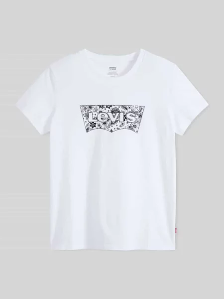 T-shirt o kroju regular fit z czystej bawełny model THE PERFECT TEE' Levi's biała