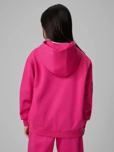 Bluza dresowa loose z kapturem dziewczęca 4F różowa