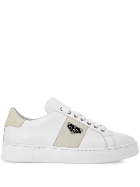 Sneakerși Philipp Plein din piele cu autograf alb