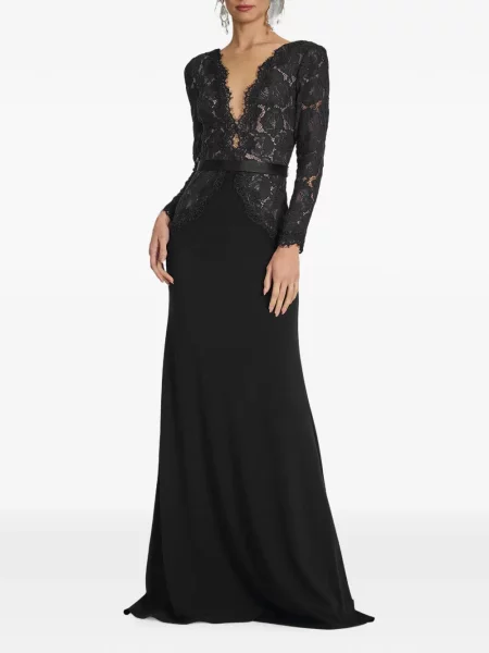 Cu centură rochie Tadashi Shoji din dantelă negru