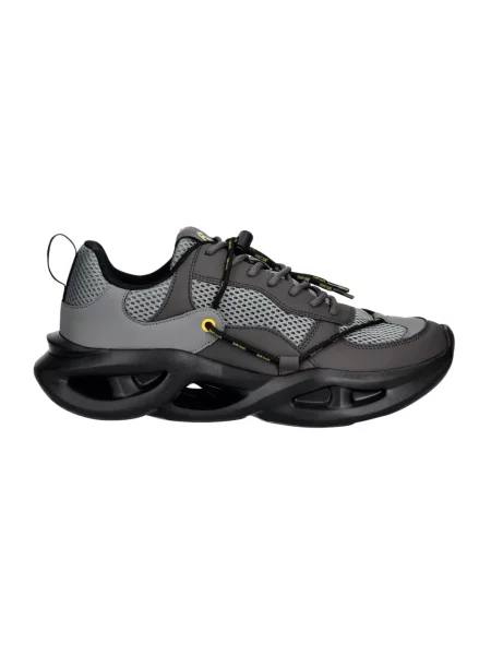 Sneakersy Just Cavalli sznurowane z siateczki szare