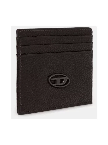Diesel etui na karty skórzane HISSU EVO CARD CASE brązowy czarny