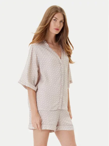 BOSS Zgornji del pižame Sateen bež