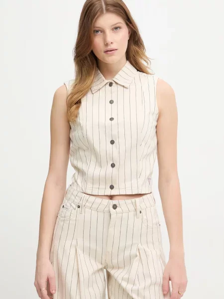 Guess Jeans kamizelka beżowa