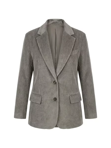 Sacou Brunello Cucinelli de catifea cord gri