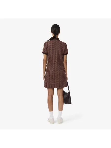 Lacoste Sukienka Polo O Dopasowanym Kroju Z Żakardowym Monogramem fioletowa