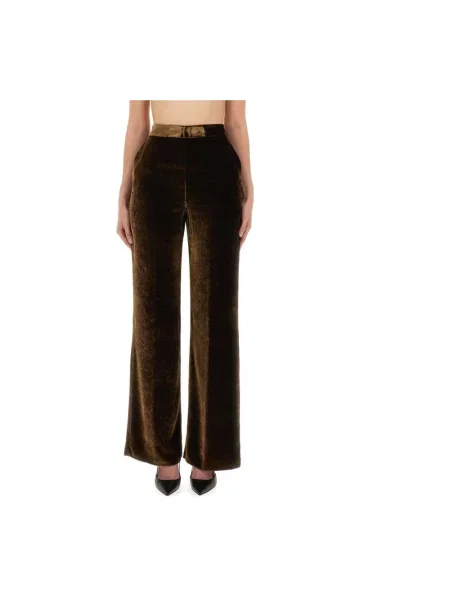 Aksamitne spodnie Etro brązowe