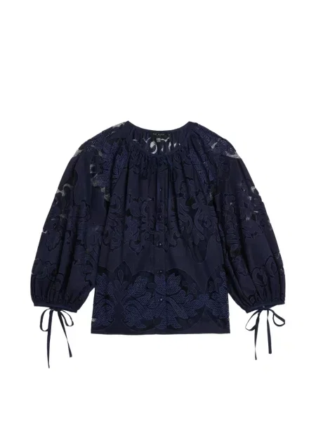 Bluză Ted Baker din dantelă albastru