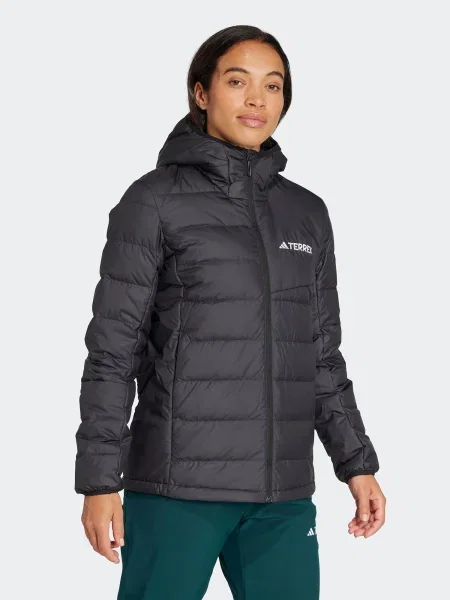 ADIDAS TERREX Outdoor jakna Multi Light Down CLIMAWARM Hooded' crna