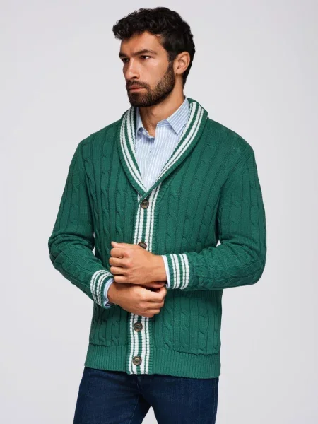 Cardigan Ombre tricotate de culoare solidă albastru